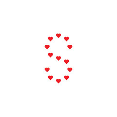 Letter S hearts geometric symbol simple logo vector