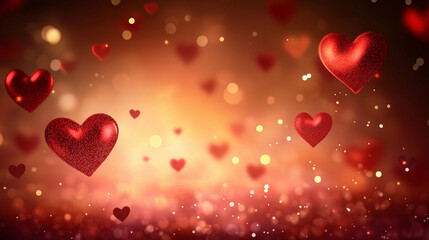Romantic Valentine Background with Hearts and Copy Space for Love-Themed Celebrations and Decorations