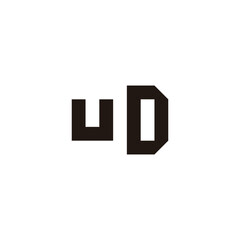 Obraz premium Letter u D square, technology geometric symbol simple logo vector