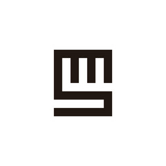 Letter Sm square, unique geometric symbol simple logo vector