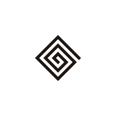 Decoration, square spiral geometric symbol simple logo vector