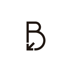 Letter B direction geometric symbol simple logo vector