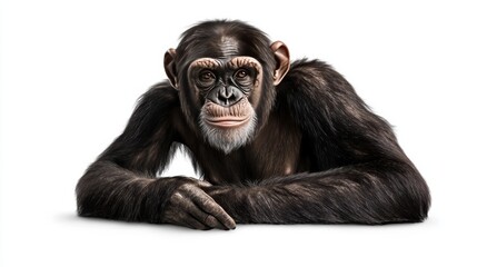 Fototapeta premium Chimpanzee. Chimpanzee on white background. animal