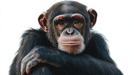 Fototapeta premium Chimpanzee. Chimpanzee on white background. animal