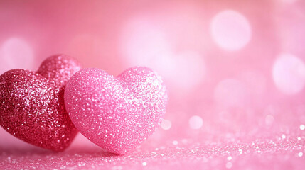 Fototapeta premium Romantic Valentine Background with Hearts and Copy Space for Love-Themed Celebrations and Decorations
