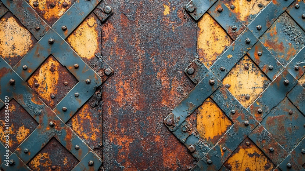 Poster distressed grunge metal pattern background with rust and texture