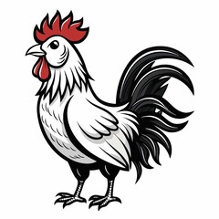 rooster isolated on white