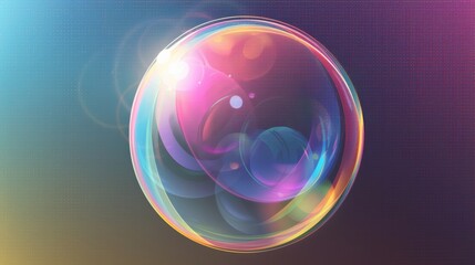photograph of Soap bubble color spectrum on transparent background. Realistic air bubble 3D graphics glare and transparency effect. Vector illustration.