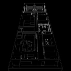 3D illustration of interior project 