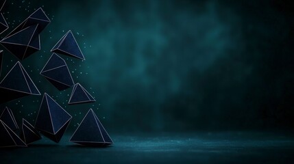 Abstract Dark Blue Triangular Polygonal Background