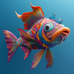 Fototapeta premium Fantastic fish illustration