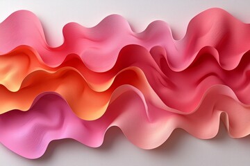 Abstract Pink Orange Wave Pattern Design