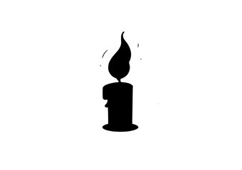 Candle vector icon on white background for celebration, festival, event.