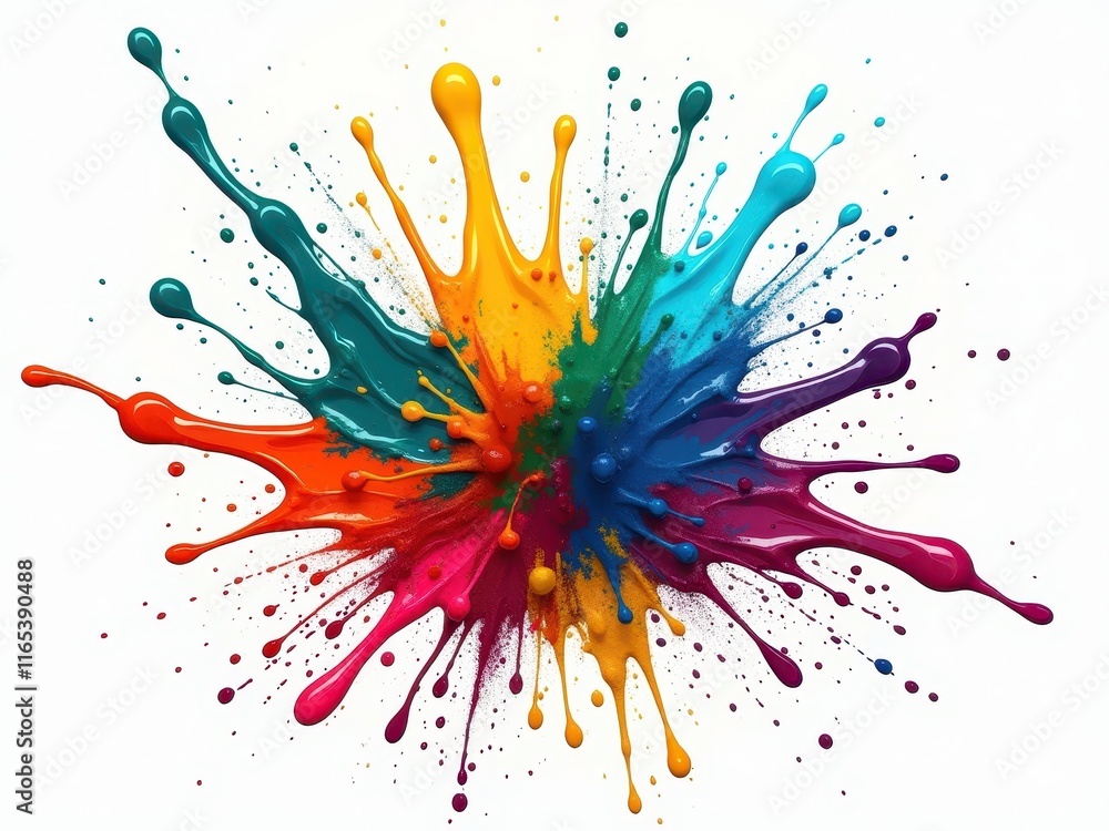 Poster colorful paint splash creating a vibrant explosion of hues in a dynamic display of artistic expressi