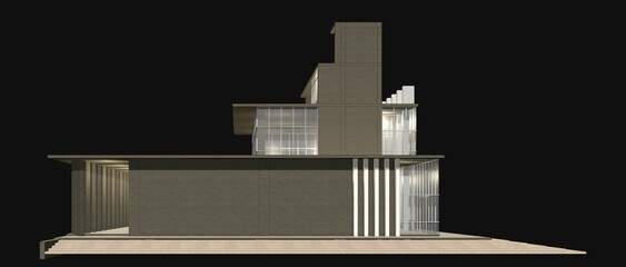 3D illustration of interior project 