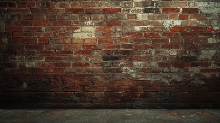 Weathered Old Brick Wall with Rusty Textures and Strong Character