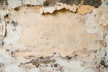 Old brick wall with peeling paint