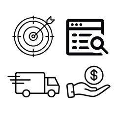 Set of 4 Icons For Business.