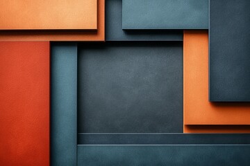 Fototapeta premium Abstract Geometric Design With Orange And Teal Panels
