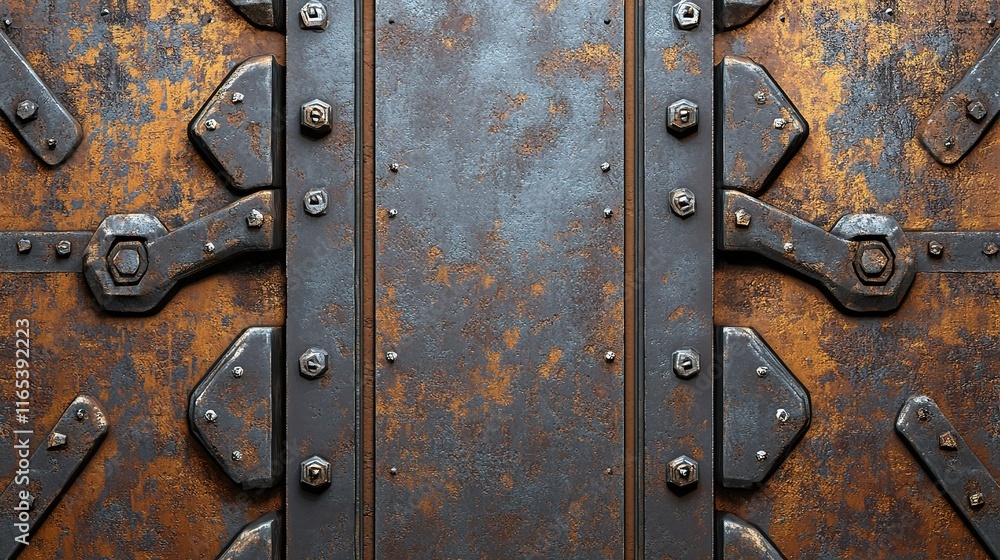 Poster grunge metal texture with distressed surfaces and rust patterns