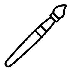 Paint Brush Vector Line Icon Design
