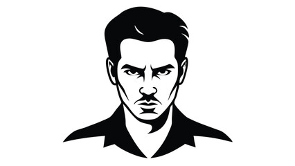 Face of a Man with Strong Expression