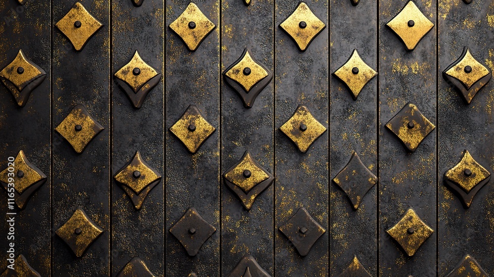 Poster Industrial Metal Pattern Background with Repetitive Design Elements