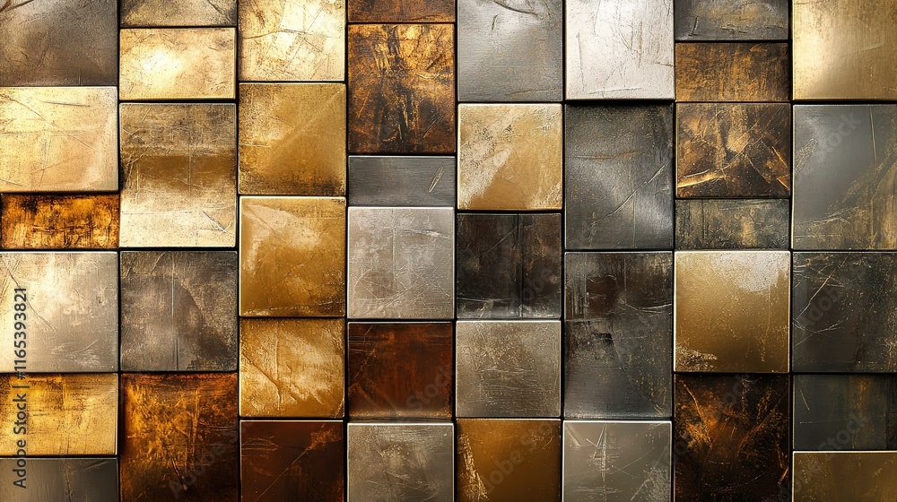 Aufkleber abstract high-tech background with metallic square blocks