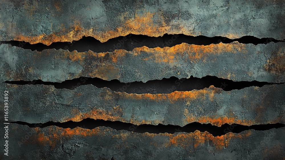Poster striped torn background with dynamic lines and textures in contrast