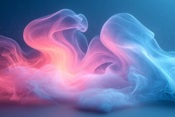 Abstract Pink and Blue Swirling Nebula Art