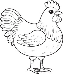 Simple black and white silhouette of a rooster, perfect for logos, illustrations, or décor. Captures the iconic red-combed bird known for its loud crowing.