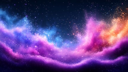 Obraz premium Cosmic Nebula Clouds of Purple Pink and Blue Hues