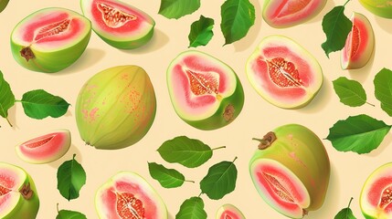 guava seamless pattern wallpaper