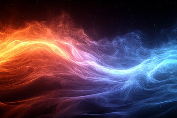 Obraz premium Abstract fiery and icy cosmic wave energy flows