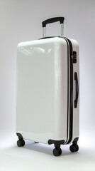 Sleek White Rolling Suitcase for Effortless Travel