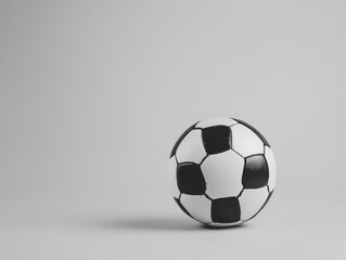 Obraz premium A classic black-and-white soccer ball on a minimalist background.
