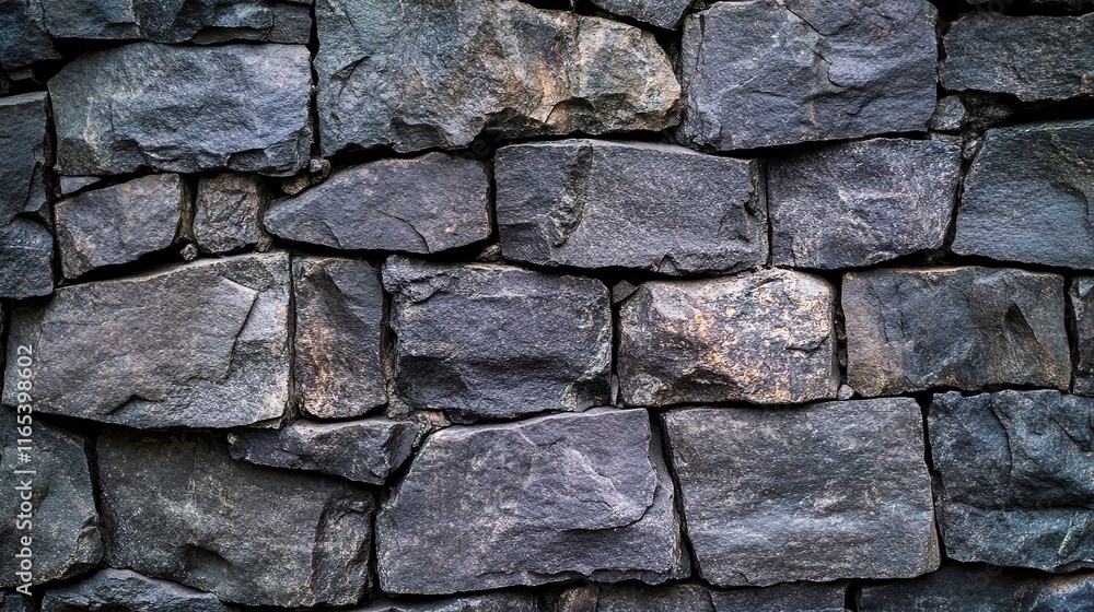 Poster dark abstract texture of rough stone wall with visible patterns