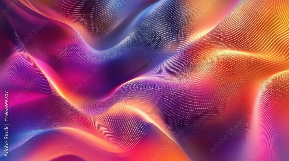Poster vivid abstract dynamic background with colorful waves and lines