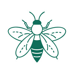 Fototapeta premium Illustration of a bee with detailed wings, bee icon