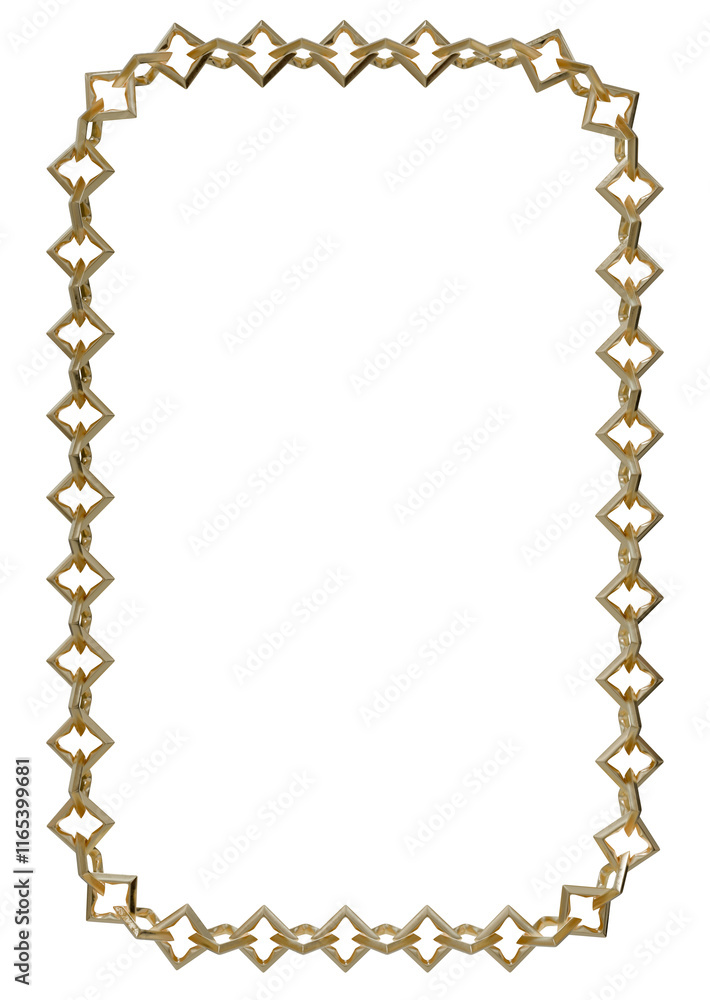 Poster golden chain frame: a luxurious frame crafted from interlinked golden chains, forming a rectangular 
