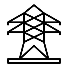 Electric Tower Vector Line Icon Design