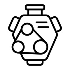Engine Vector Line Icon Design