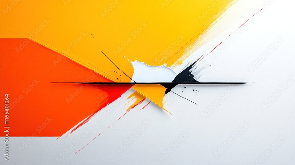 Poster abstract composition with vibrant colors and dynamic shapes.