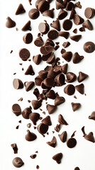 Obraz premium Chocolate chips bursting in midair