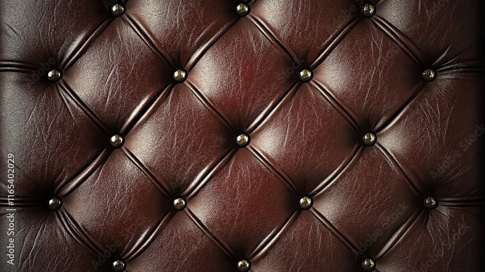 Poster rich leather texture background with elegant stitching and buttons