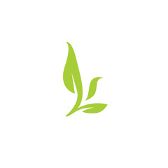 Leaf Organic Logo Vector. Three Abstract Leaf Icon