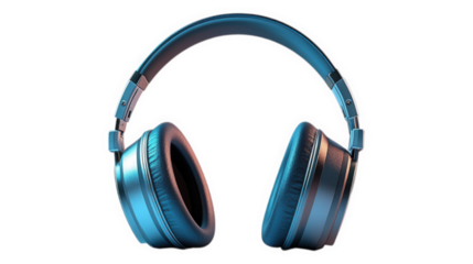 [Blue highquality headphones design] Stylish Blue Headphones Design Concept with Modern Text Placeholder on Neutral Background