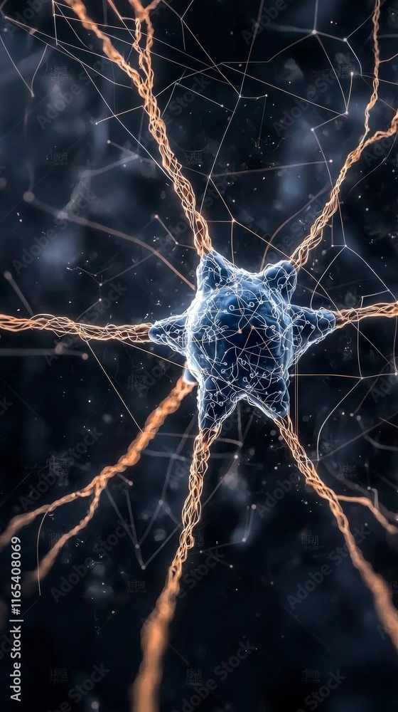 Poster abstract neural network intricate neuron connections scientific background