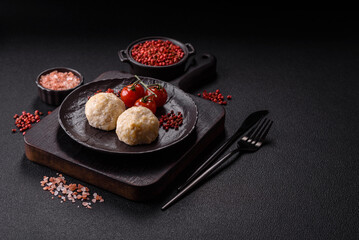 Delicious healthy steamed chicken cutlets or minced meatballs