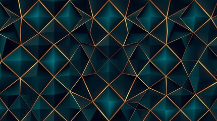 Teal and Gold Geometric Pattern 